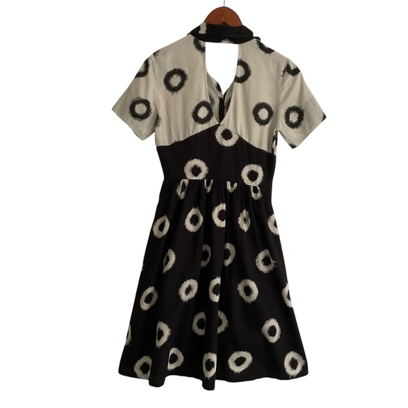 Lil By Anthropologie A-Line Shirt Dress Sz 2 Abstract Bold Retro Rockabilly Mod - Picture 3 of 13